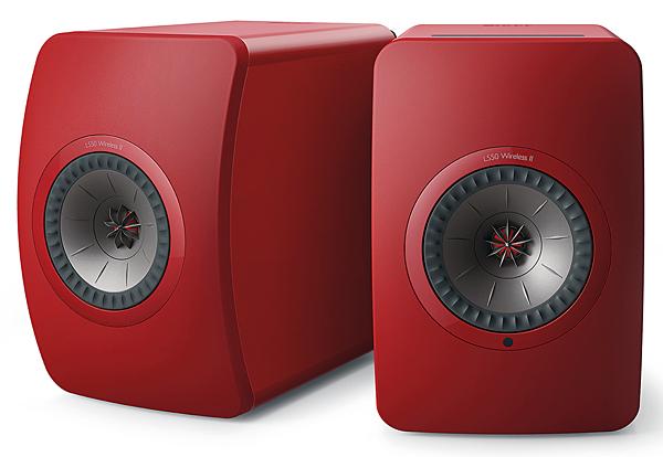 KEF LS50 Wireless II (Crimson Red) Powered stereo speakers with Wi